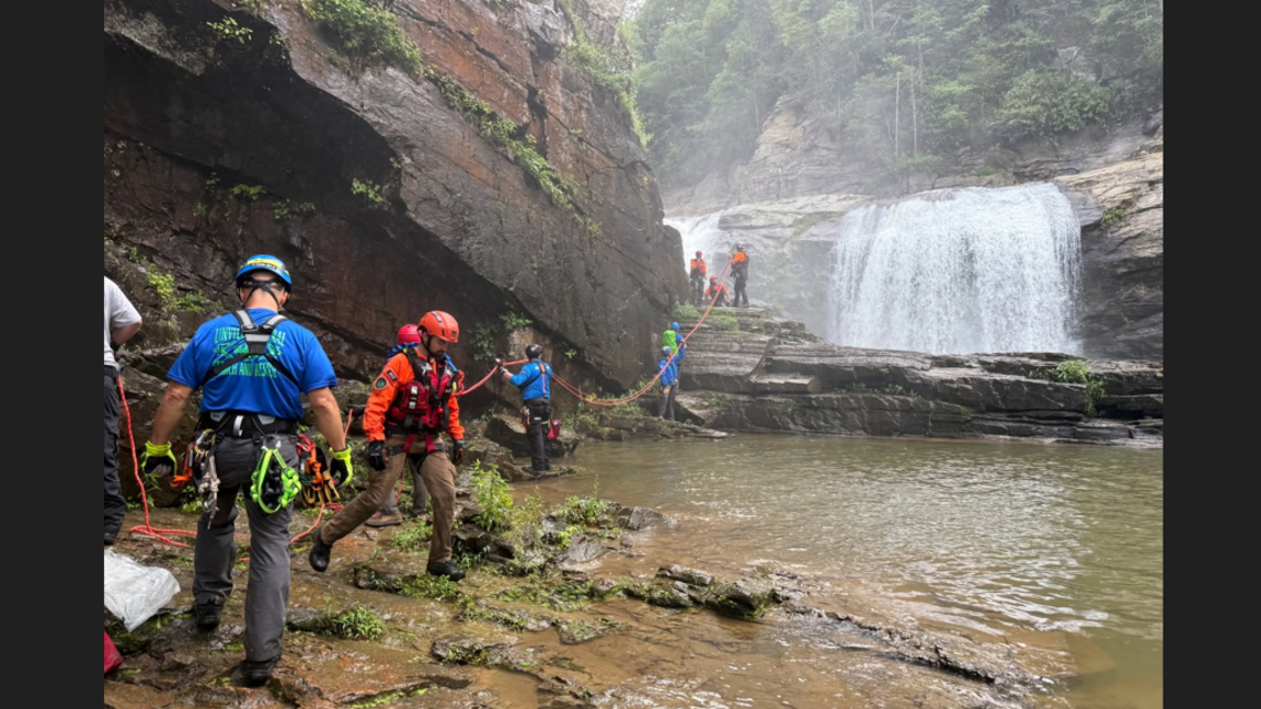 NC man jumps into river and gets trapped in churn below waterfall, sheriff says