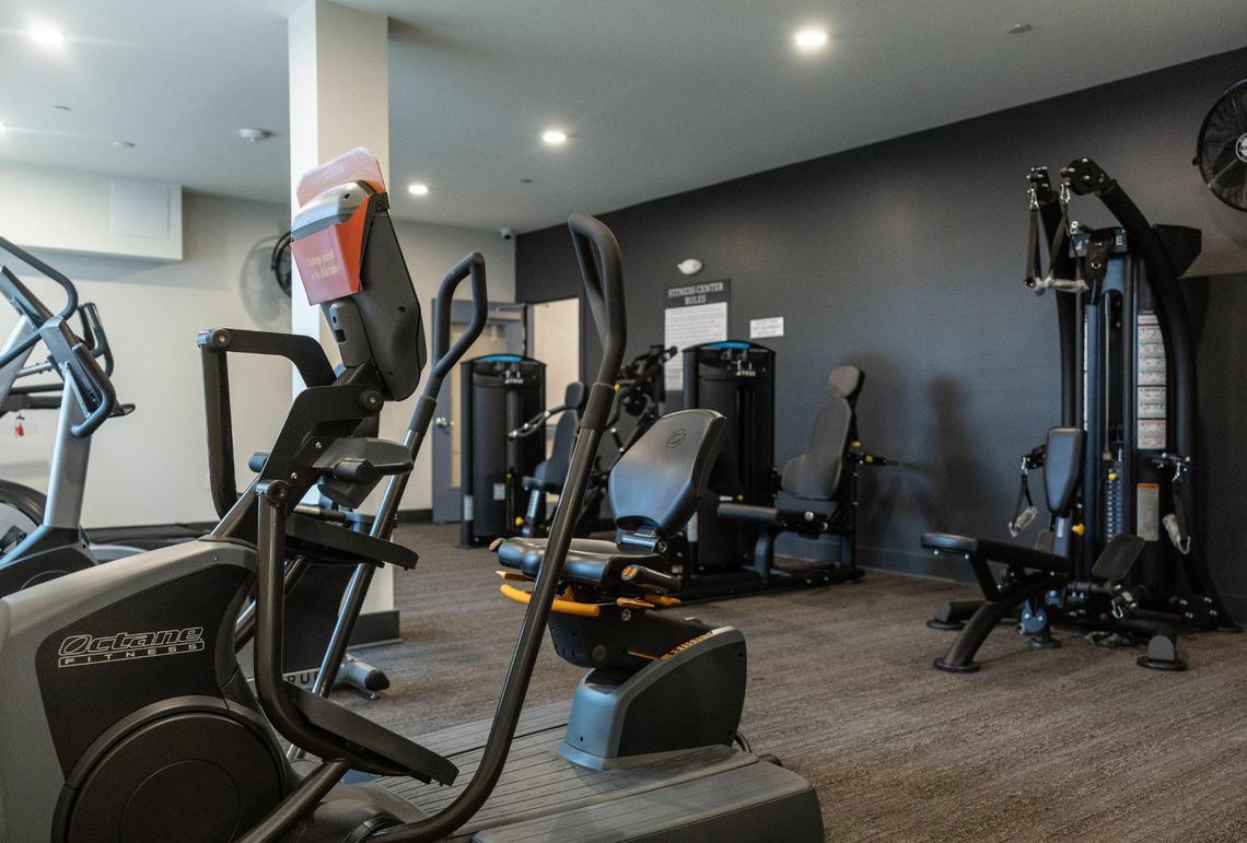 The fitness room at Evoke Living at Eastland Yards which is an an affordable housing complex for seniors in Charlotte, N.C., on Wednesday, November 20, 2024.
