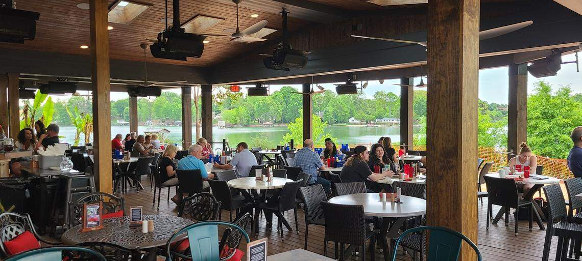 Visit Eddie’s on Lake Norman for waterfront dining on its outdoor patio.