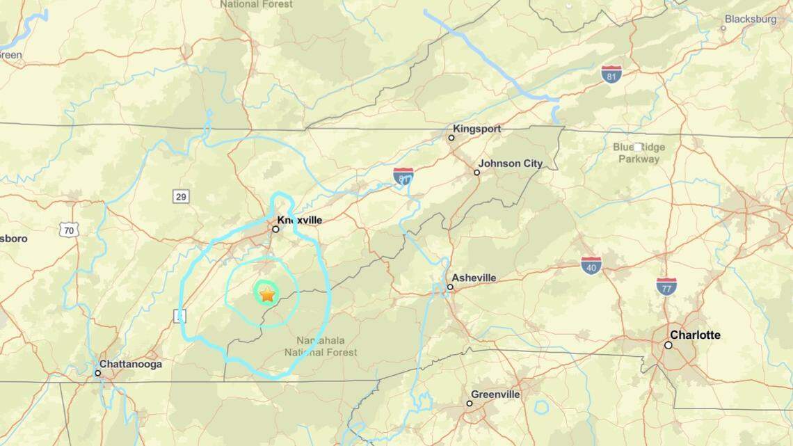 A 4.1 magnitude earthquake near the Tennessee-North Carolina border was felt as far east as the Charlotte area on Saturday, according to reports on social media.