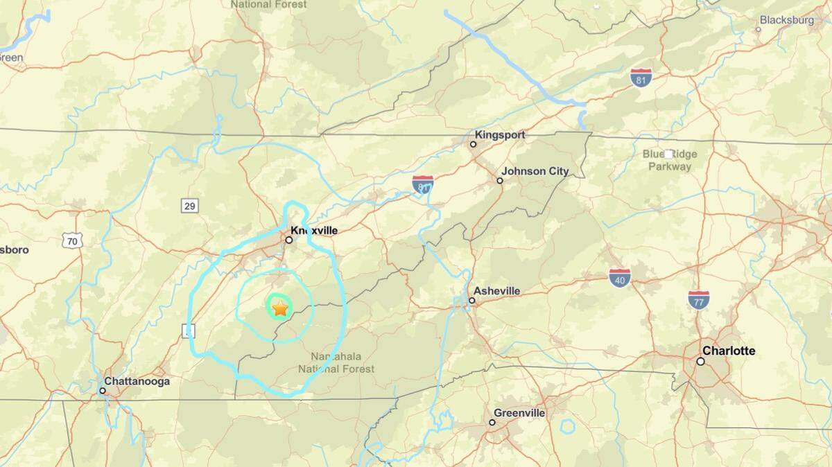 A 4.1 magnitude earthquake near the Tennessee-North Carolina border was felt as far east as the Charlotte area on Saturday, according to reports on social media.
