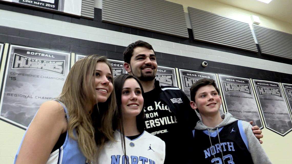 Just a kid from Huntersville: UNC star Luke Maye gets high school jersey retired