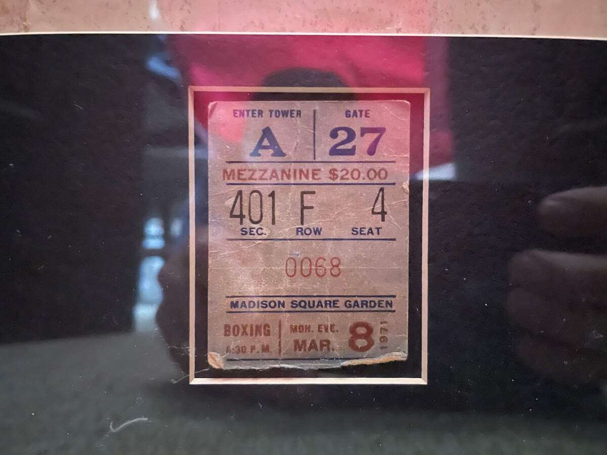 Although it would become known as “The Fight of the Century,” tickets to the Muhammad Ali-Joe Frazier fight on March 8, 1971, could be had for as little as $20. That’s what 11-year-old John Allbert and his father paid for theirs on the next-to-last row from the top. The Charlotte doctor has kept the ticket stub for 50 years.