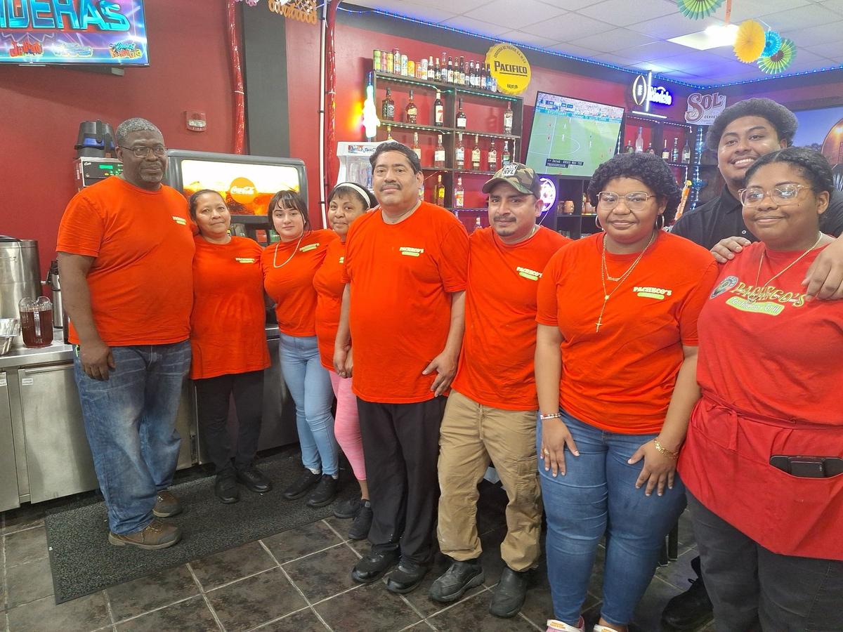 Pictured at Pachecos Tortilleria & Grill in Mooresville on Friday, July 5, 2024, are, from left, owners Yoube and Rosi Holder; daughter-in-law, Juliam Ramos; in-laws Aristea and Abel Rivera; cousin Jose Jesus de Maria; daughter Maria Holder; son-in-law Jake Rivera; daughter May Holder.