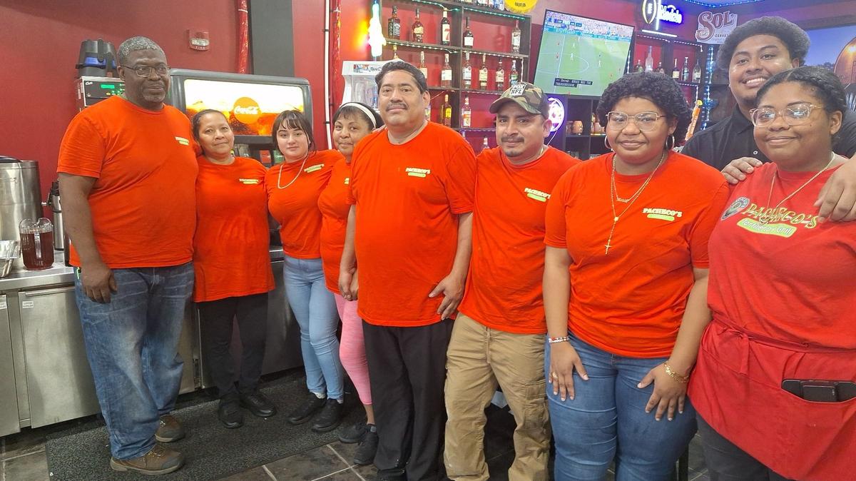 Pictured at Pachecos Tortilleria & Grill in Mooresville on Friday, July 5, 2024, are, from left, owners Yoube and Rosi Holder; daughter-in-law, Juliam Ramos; in-laws Aristea and Abel Rivera; cousin Jose Jesus de Maria; daughter Maria Holder; son-in-law Jake Rivera; daughter May Holder.