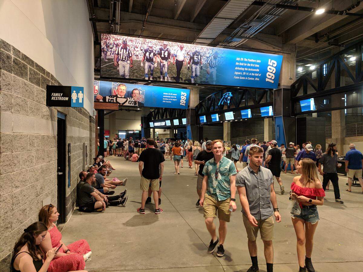People attending the Untappd Beer Festival at Bank of America Stadium in uptown Charlotte were ordered to seek shelter on the concourse due to severe weather at last May’s event.