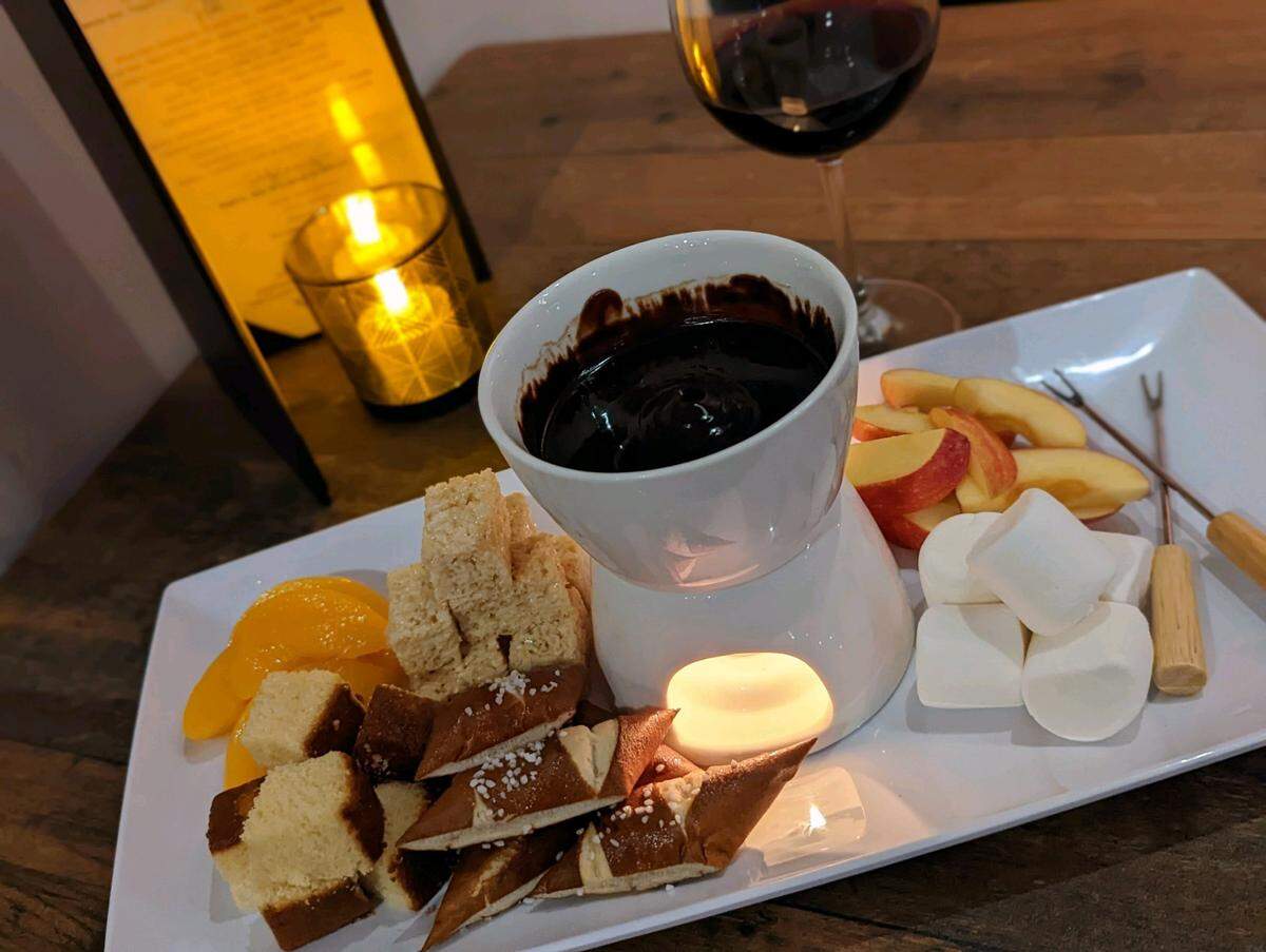 The Social Cork’s chocolate fondue for two.