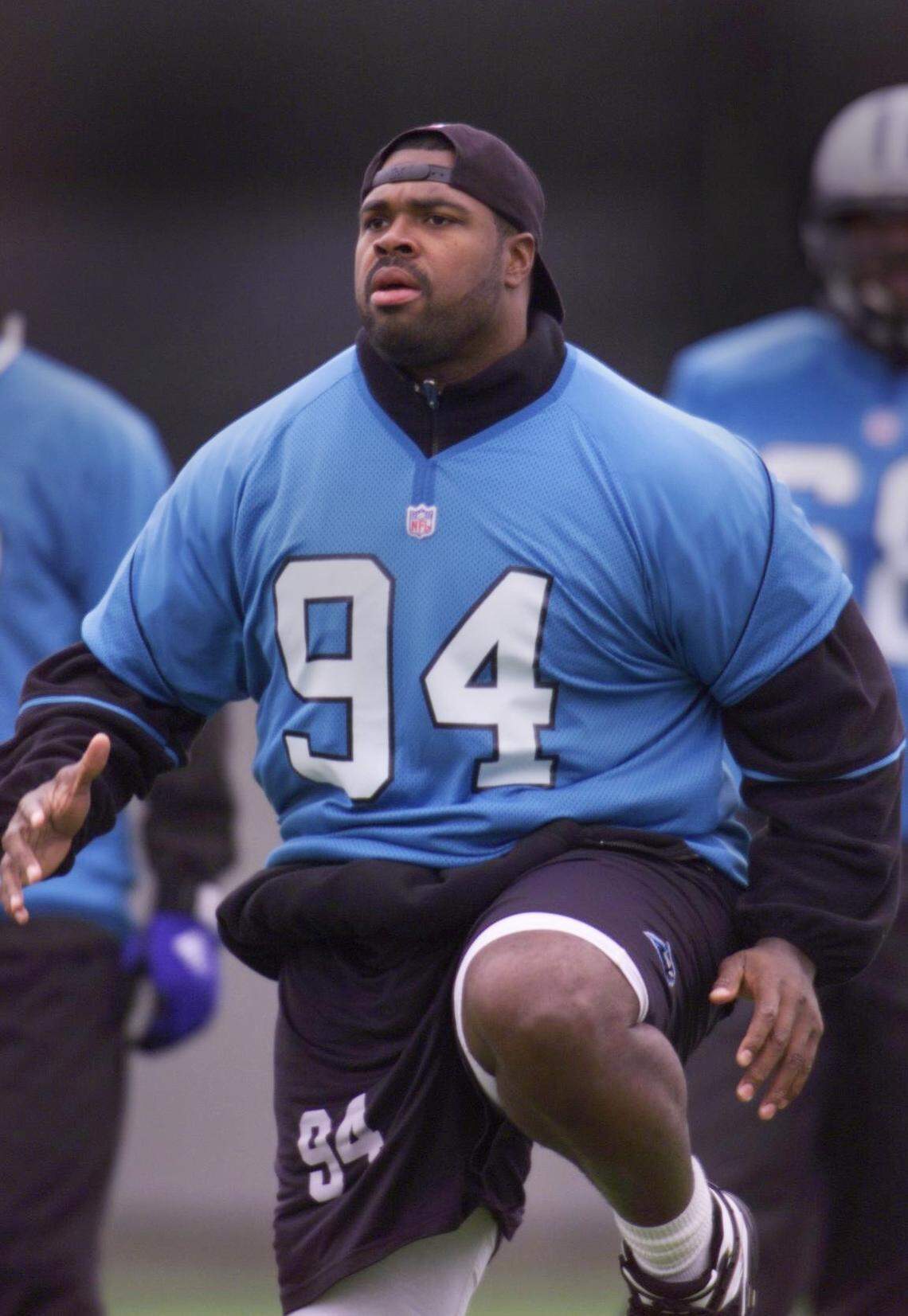 04/30/99: Carolina Panther’s Sean Gilbert during mini camp Friday afternoon.