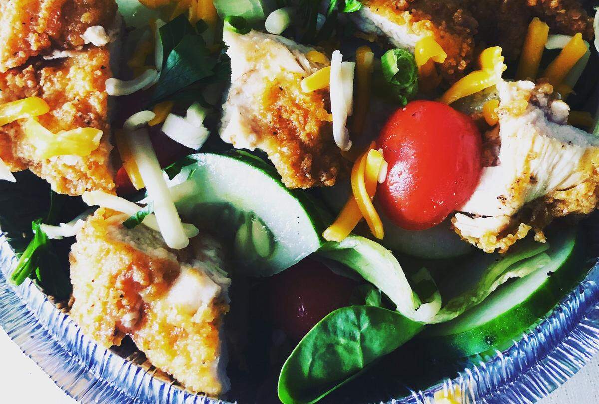 A crispy chicken salad from Skyview 22.
