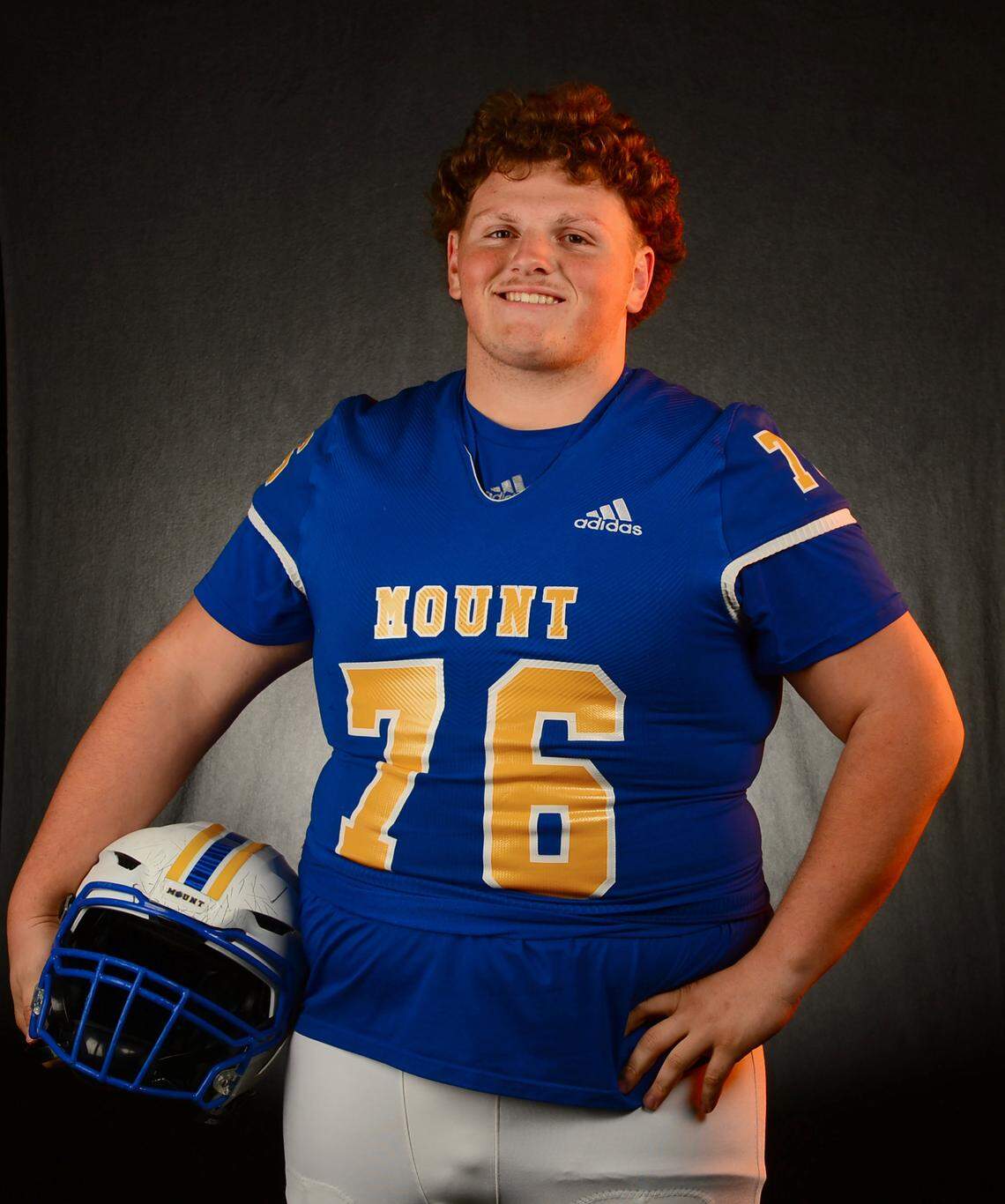 Mt. Pleasant Tigers offensive lineman Brandon Bevilacqua on Tuesday, December 9, 2025.