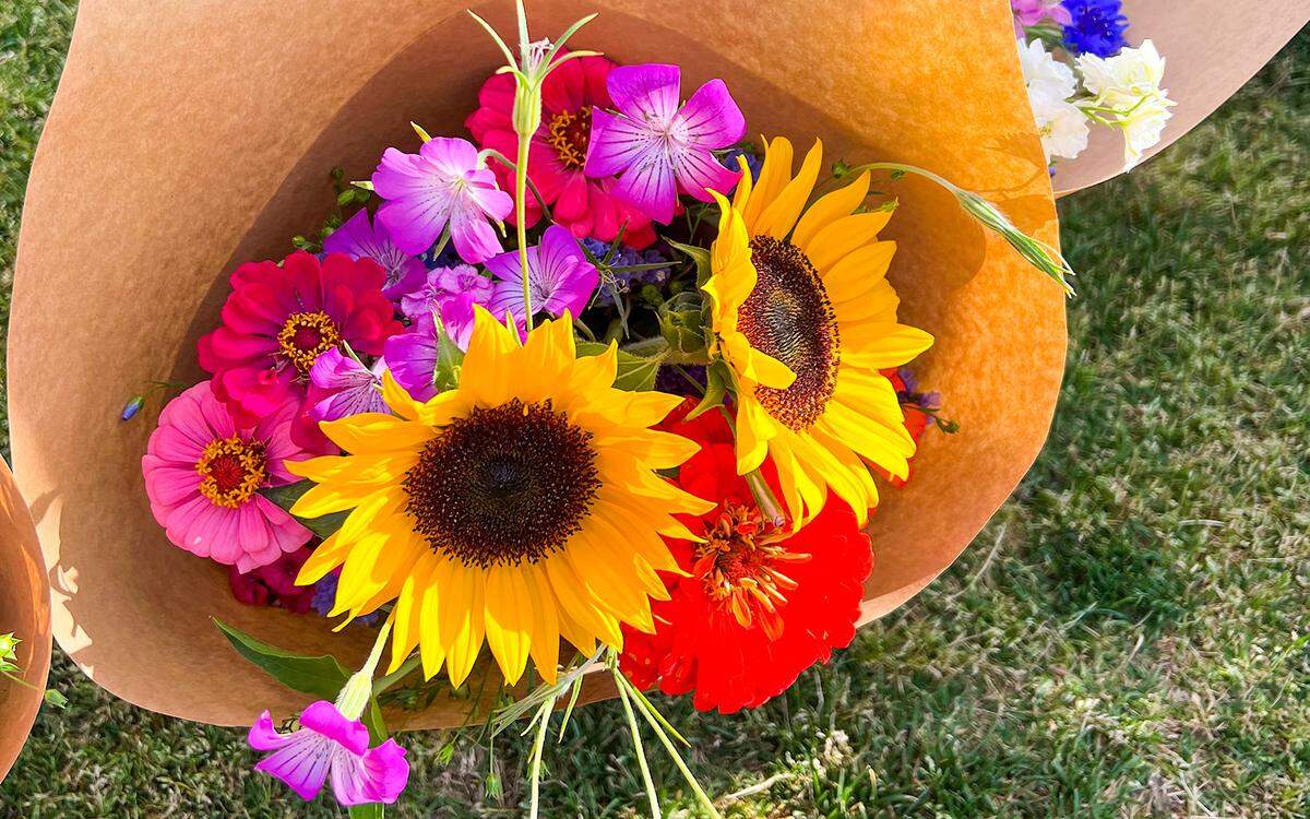 Purchase fresh flowers from the University City Farmers Market.
