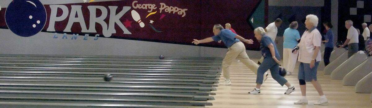 Senior bowling leaguers are shown in November 2005 at George Pappas Park Lanes on Montford Drive.