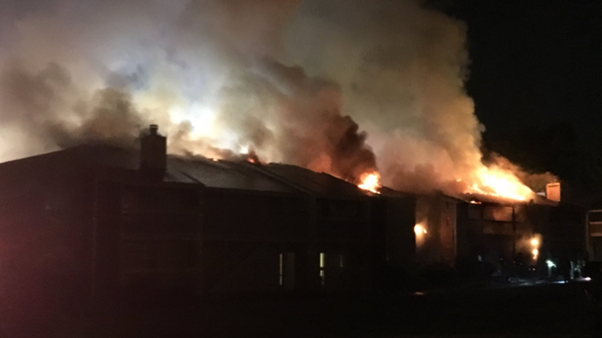 Apartment goes up in flames in east Charlotte on Friday