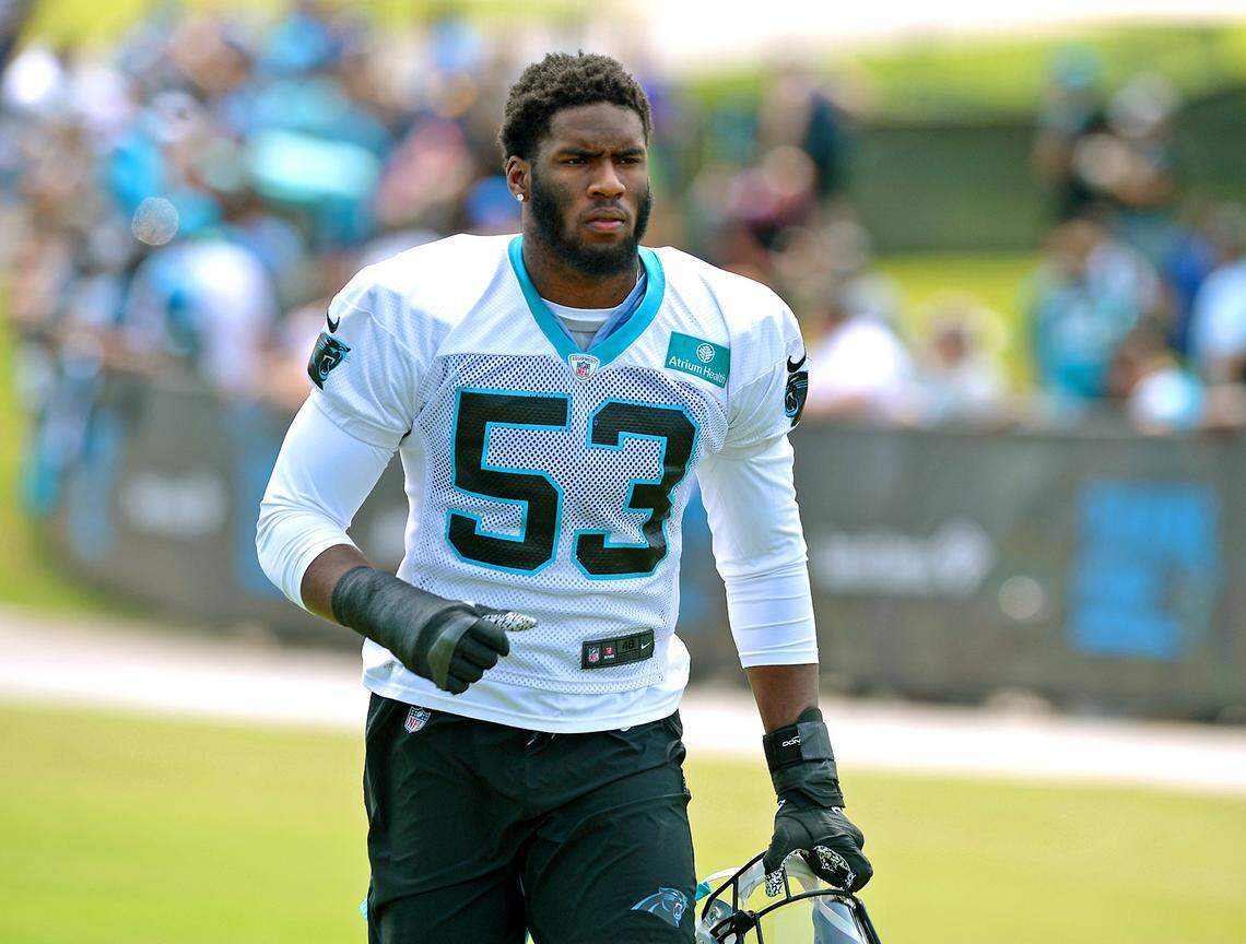 Carolina Panthers edge rusher Brian Burns is athletic enough to occasionally drop into pass coverage. He was the team’s first-round draft pick out of Florida State in 2019.