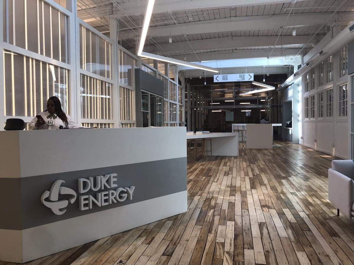 Last month, Duke Energy moved about 400 employees into its 83,000 square-foot space at Optimist Hall, a renovated former textile mill near NoDa and Optimist Park.