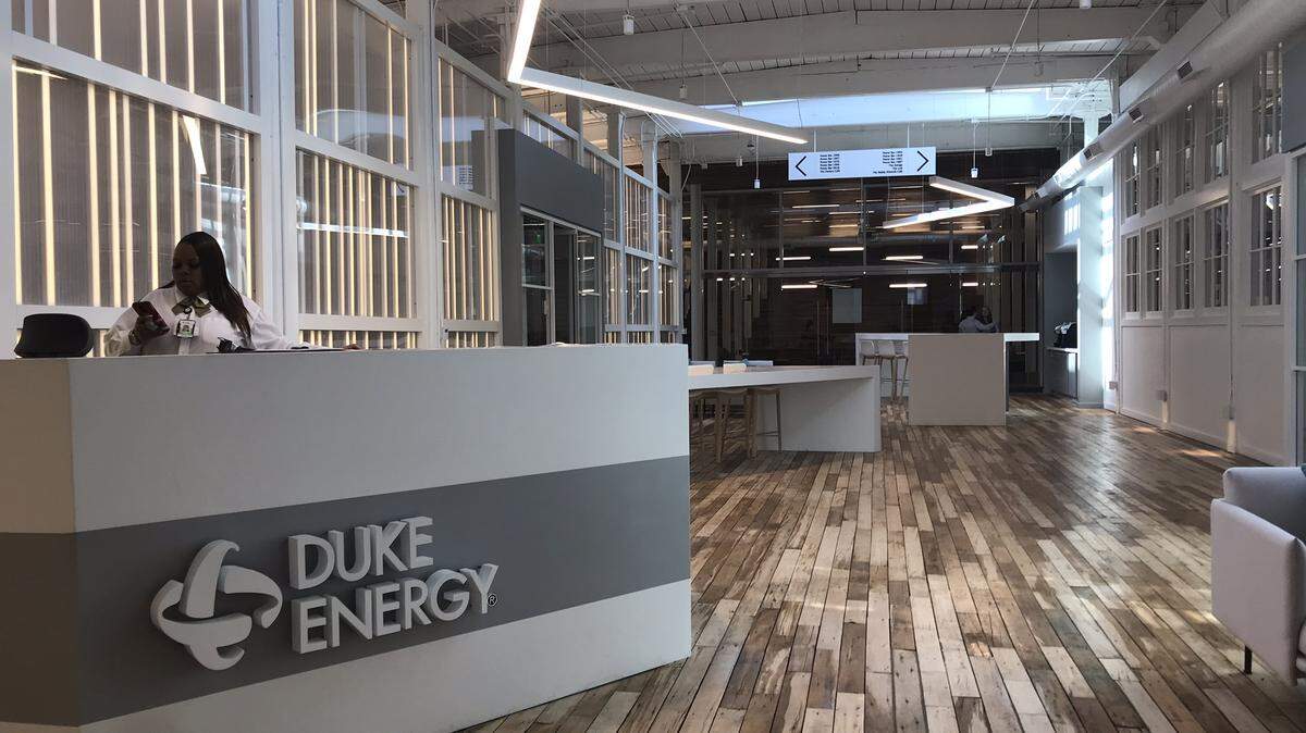 Duke Energy’s new office space at Optimist Hall, a renovated former textile mill near NoDa and Optimist Park.