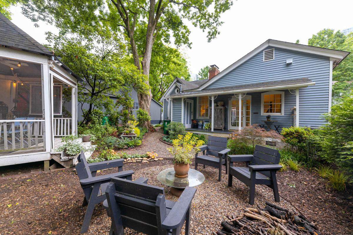 The gardens at this home on West 8th Street belong to one of the five oldest homes in Charlotte.