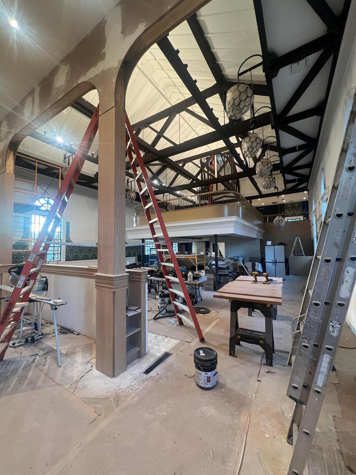 Work continues on renovations for the Leluia Hall restaurant opening in 2025. 