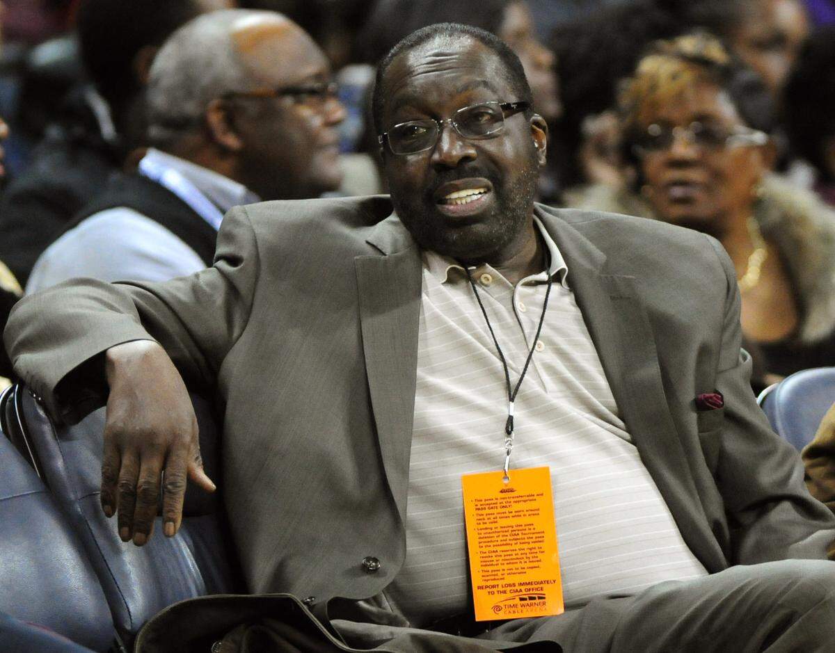 In 2010, basketball legend Earl Monroe sits courtside in Charlotte during the men’s championship game of the 2010 CIAA basketball tournament.