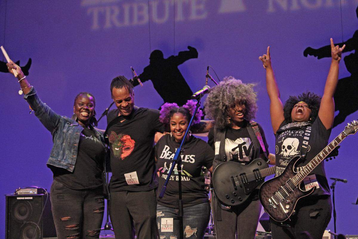 The Phoebes Band perform a mix of rock and the blues. The band was among the performers at Tosco Music’s FabFest in July, which marked Tosco’s return to large in-person performances. 