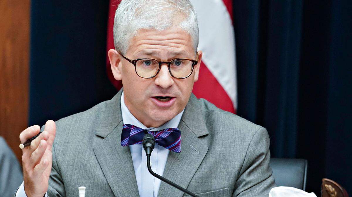 Rep. Patrick McHenry, R-N.C., speaks during a House Financial Services Committee hearing on Capitol Hill in Washington.