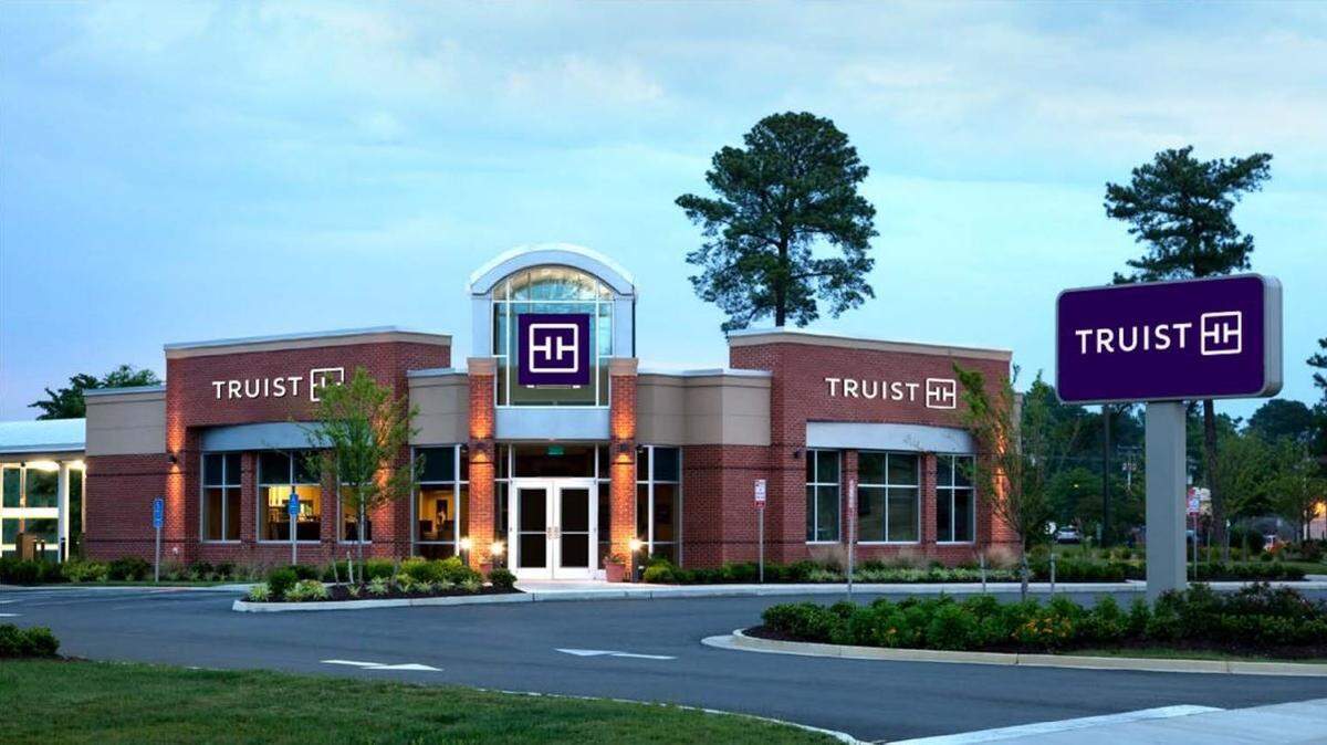 A rendering of a potential Truist branch. The bank is the new name of BB&T and SunTrust, which merged in 2019.