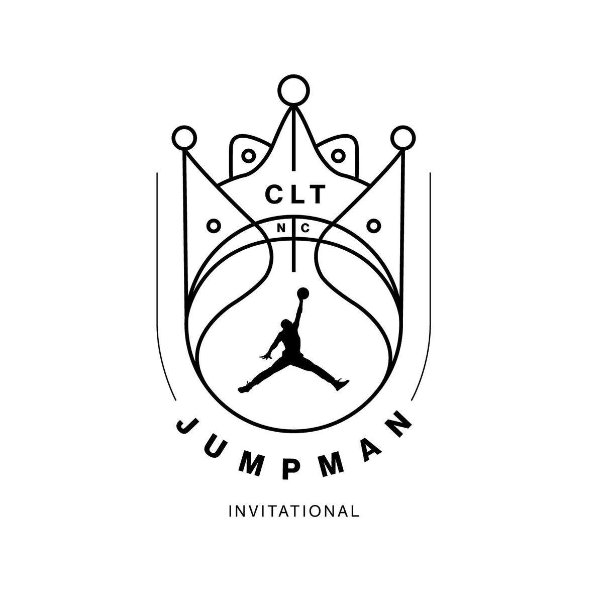 The logo for the Jumpman Invitational, a regular-season college basketball event that will pit the men’s and women’s teams from UNC, Michigan, Florida and Oklahoma against each other on a rotating basis from 2022-24 in Charlotte. The four schools were the original four colleges to sign partnership agreements for both basketball and football with Jordan Brand. The first Jumpman Invitational is scheduled for Dec. 20-21, 2022.