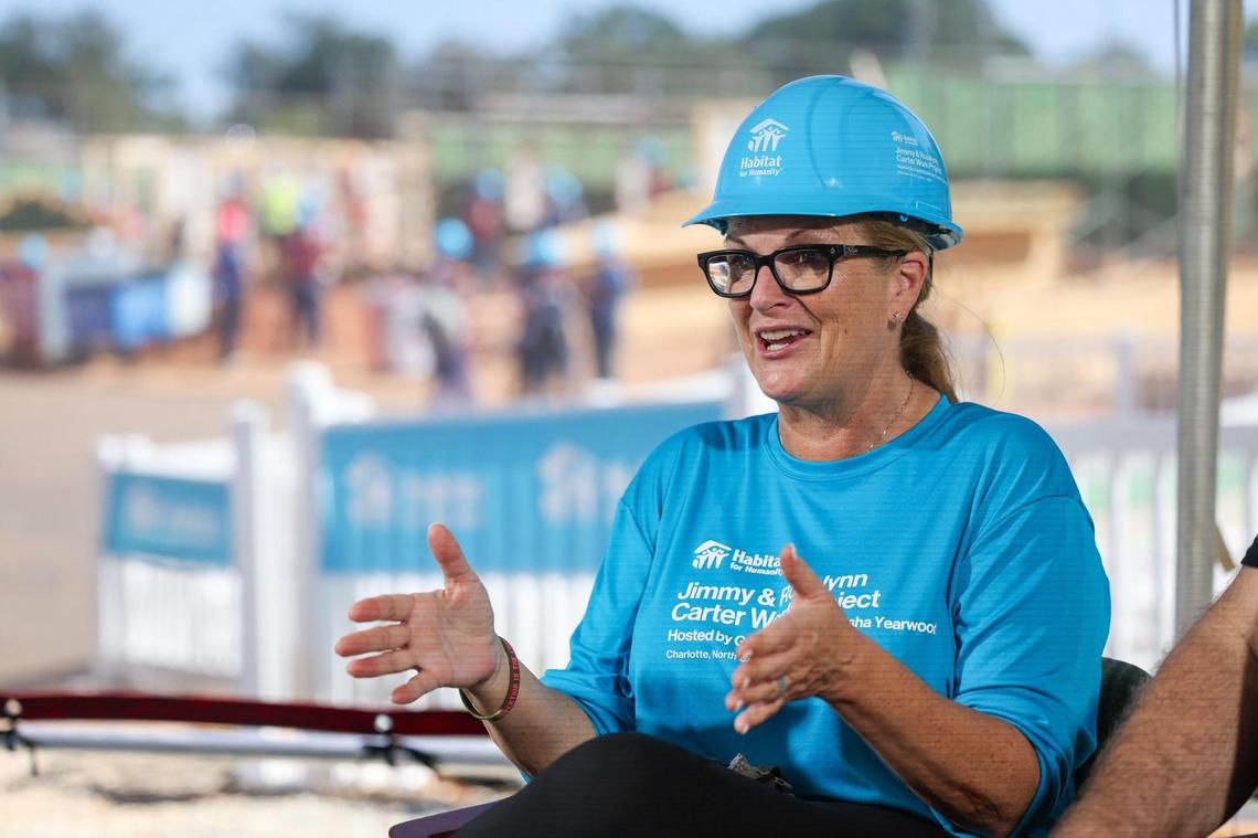 Country music power couple Garth Brooks and Trisha Yearwood participate in Habitat for Humanity’s 2023 Jimmy and Rosalynn Carter Work Project on Monday, October 2, 2023 in Charlotte, NC.