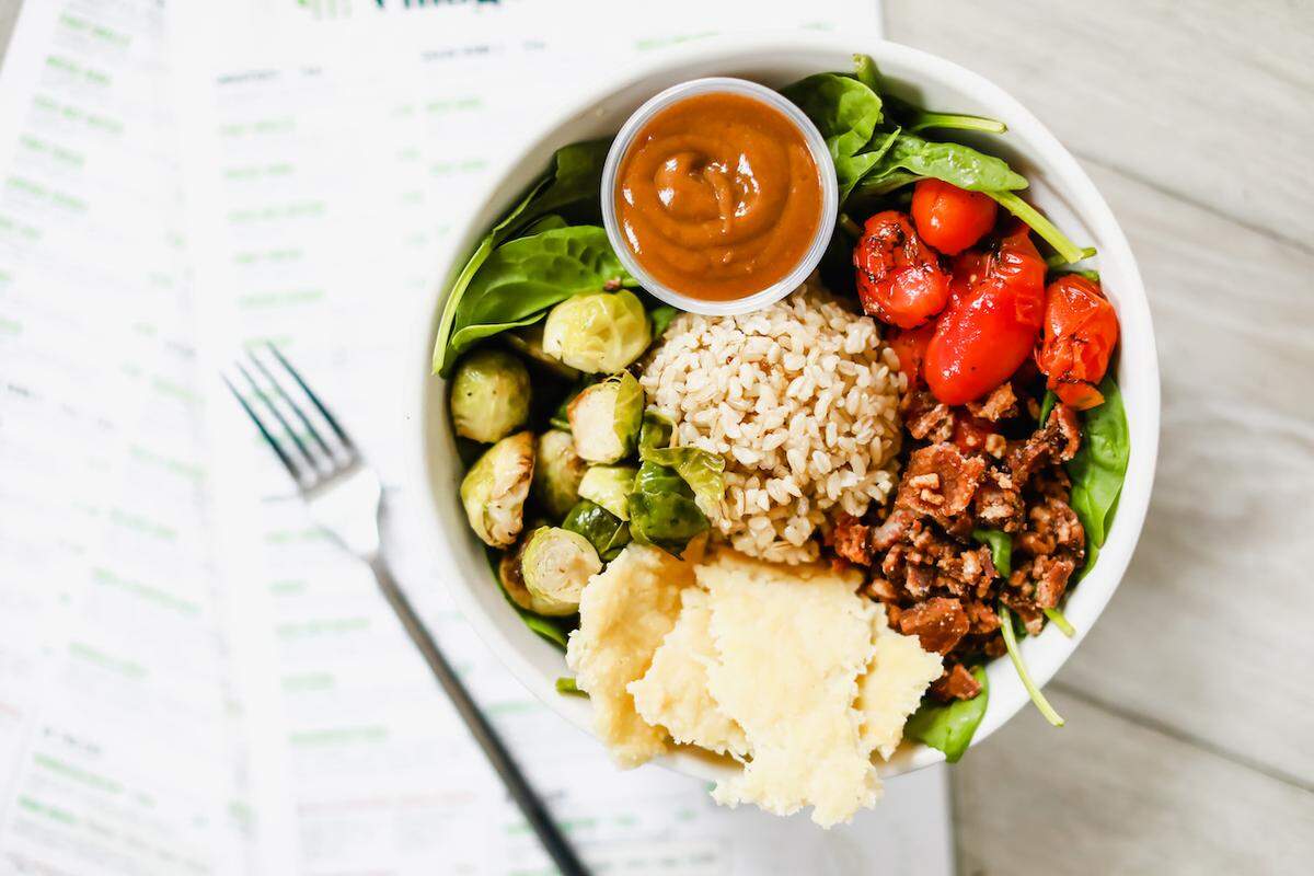 Village Juice’s Brussels and Bacon Bowl is $10.95.