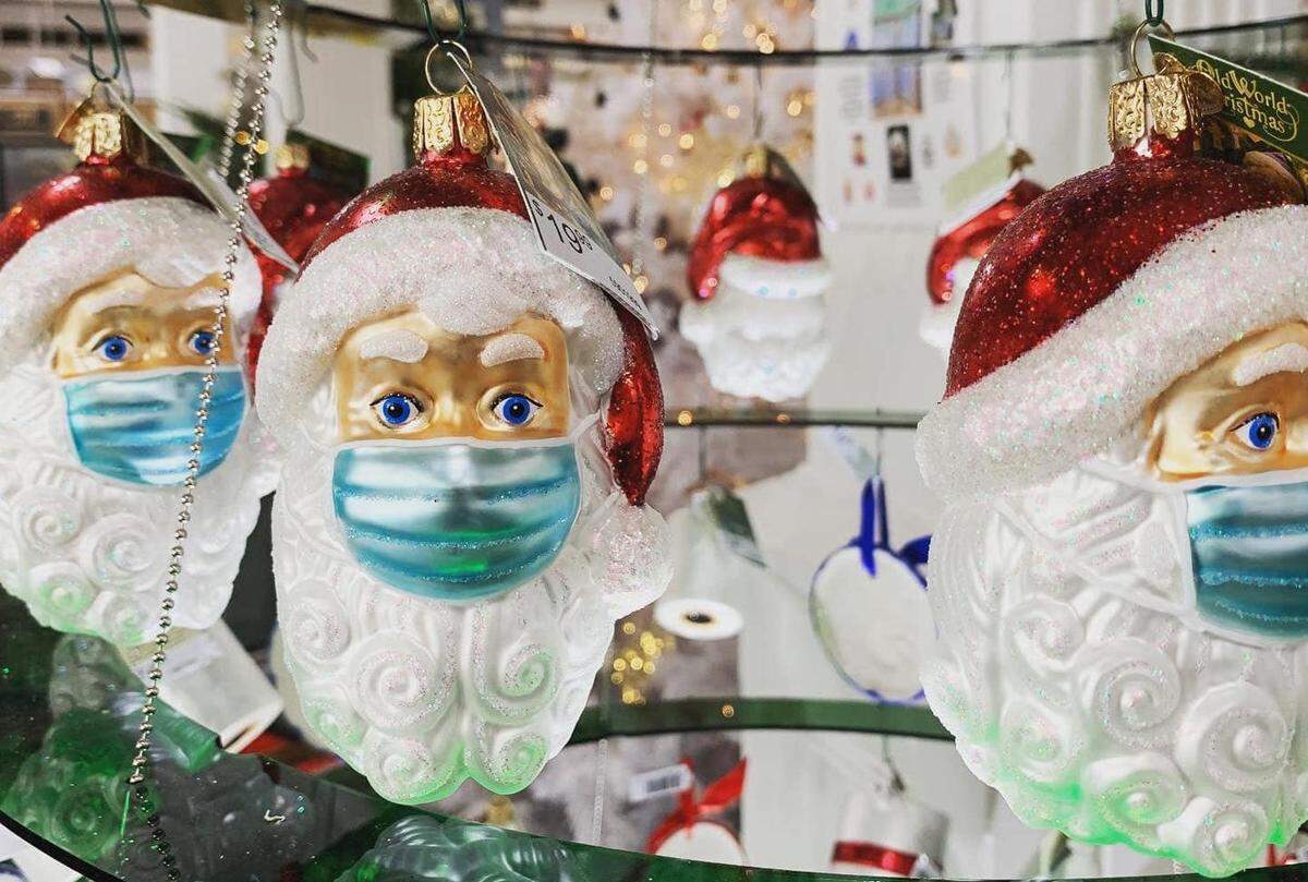 Commemorate Christmas 2020 with a masked Santa ornament from Blackhawk Hardware.