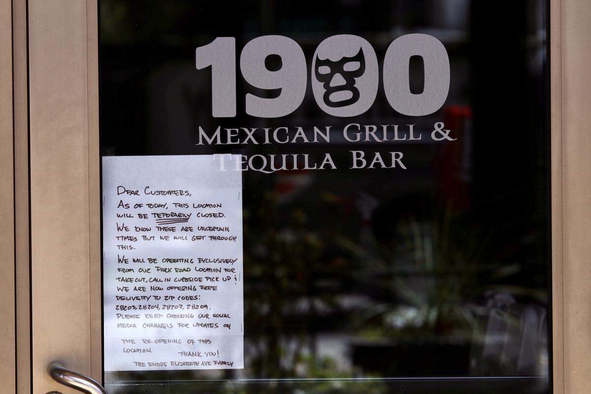 1900 Mexican Grill & Tequila Bar on April 4, 2020, during the COVID-19 pandemic.