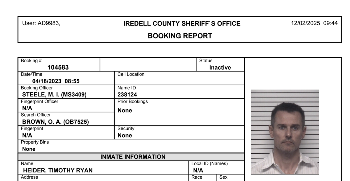 A 2023 arrest report from the Iredell County Sheriff’s Office obtained by the Observer through a public records request. 