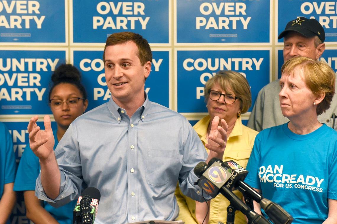 Democrat Dan McCready at a press conference.