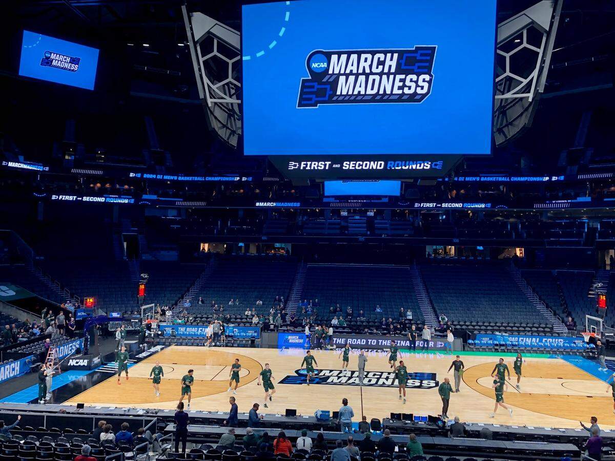 The Michigan State Spartans practice at Spectrum Center in Charlotte, NC on Wednesday, March 20, 2024. The Spartans will be playing the in NCAA Men’s Basketball Tournament that begins on Thursday, March 21, 2024