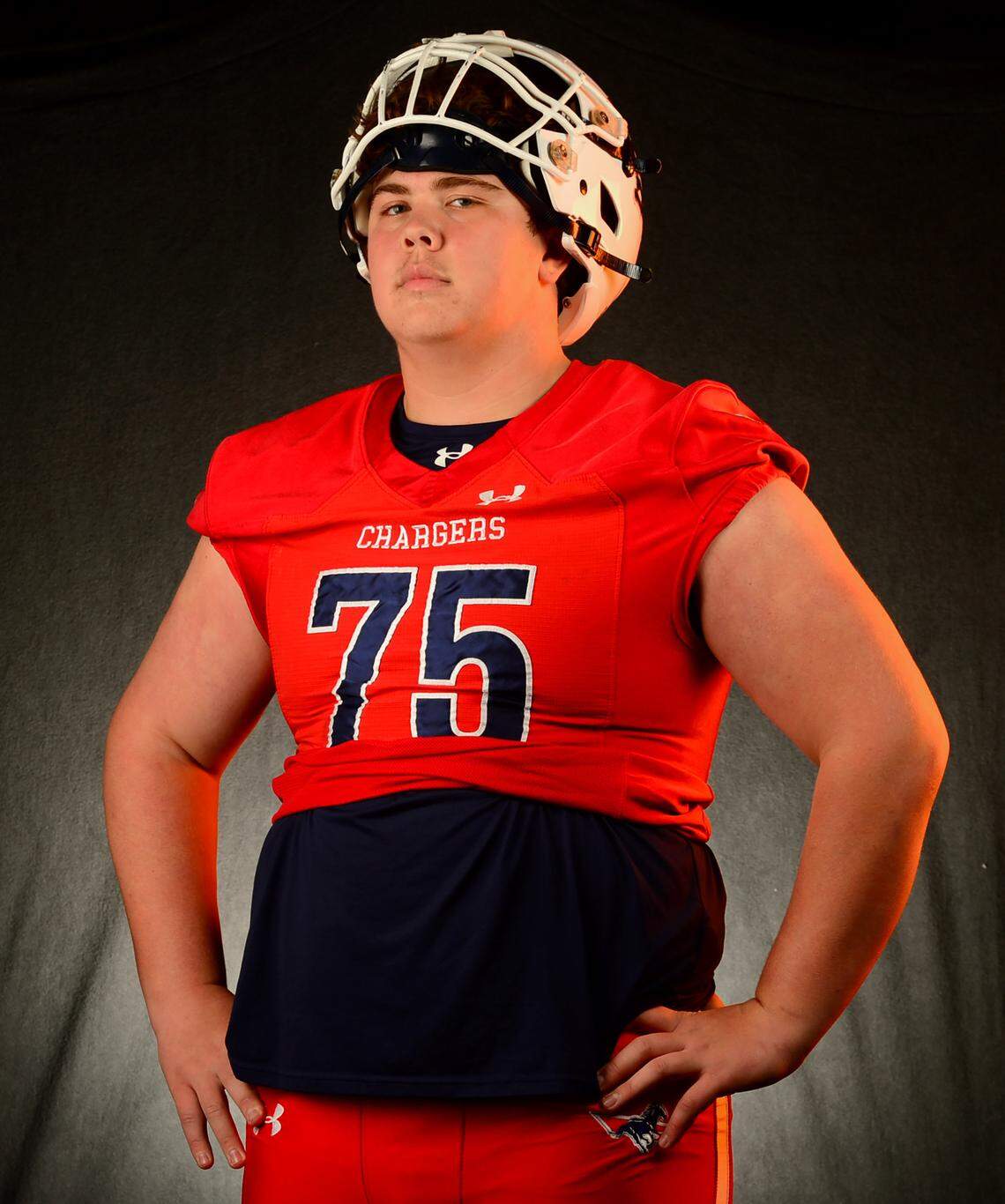 Providence Day Chargers offensive lineman Cooper Hodson on Tuesday, December 9, 2025.