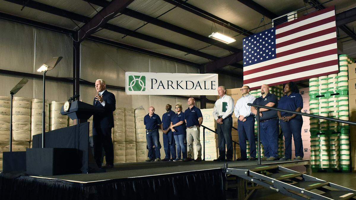 In 2019, then-VP Mike Pence visited a Parkdale textile mill in North Carolina.