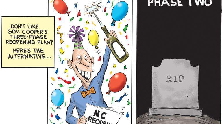 Kevin Siers cartoon: The alternative to Gov. Cooper’s reopening plan
