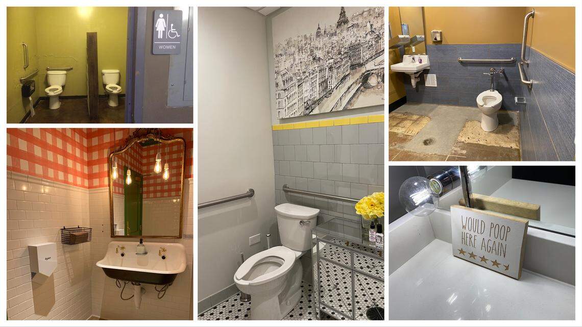 Restrooms at local businesses, restaurants and shops around Charlotte.