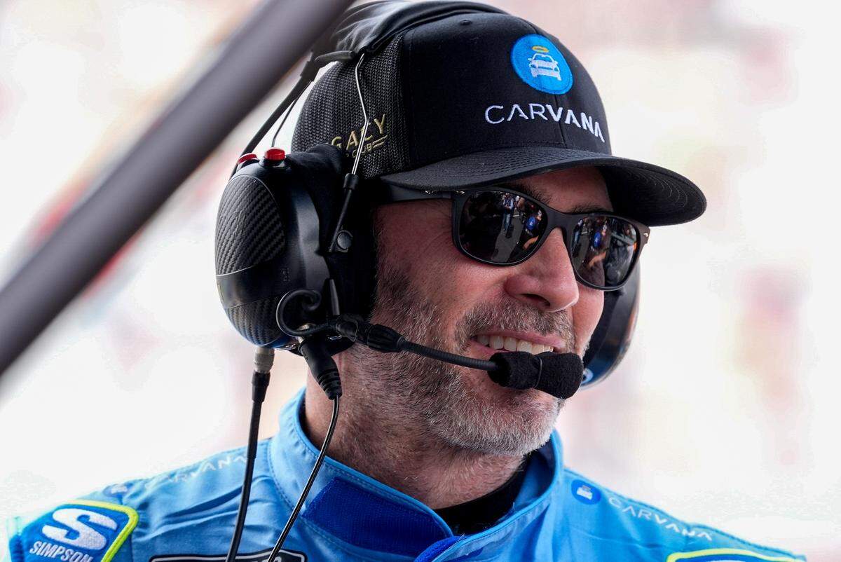 May 24, 2025; Concord, North Carolina, USA; NASCAR Cup Series driver Jimmie Johnson (84) during qualifying at Charlotte Motor Speedway.