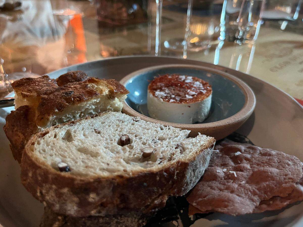 This bread pairing at Counter- included handcrafted butter, topped with sea salt and saffron threads.