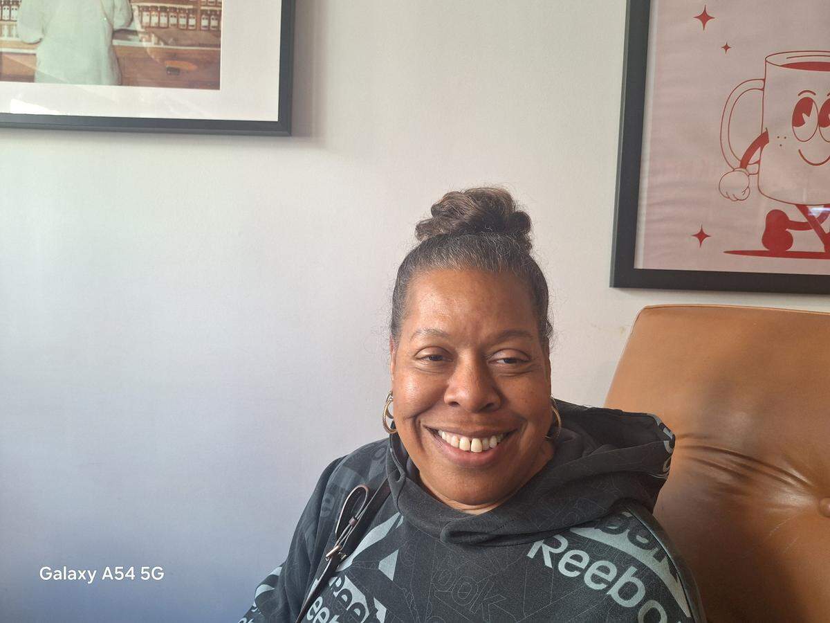 “I think it’s going to rebound,” real estate broker and developer Cathy Jones said about downtown Concord as she enjoyed a Moroccan Mint Tea with lavender at Press and Porter Coffeehouse on Union Street on Saturday, Nov. 30, 2024. “I’m optimistic. I’m in real estate.”