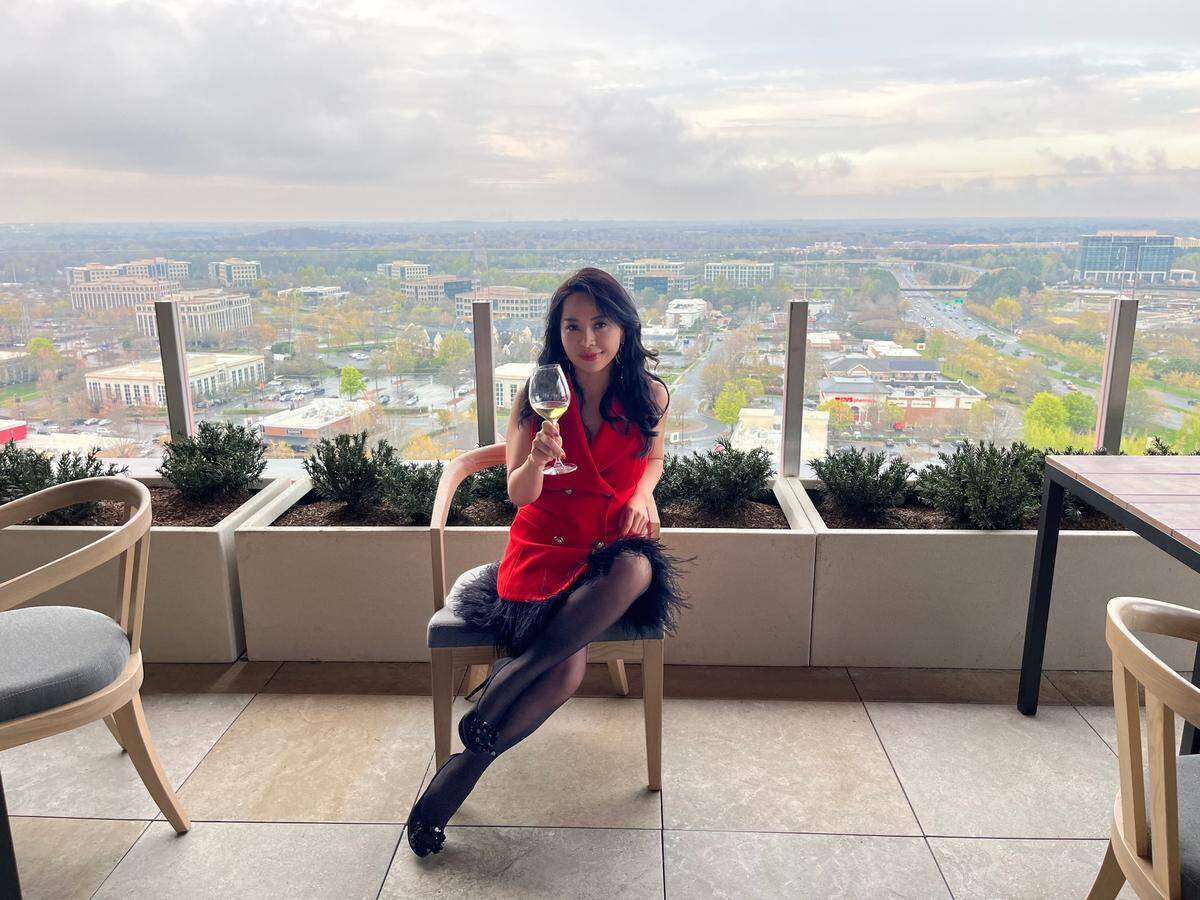 Hestia owner Jane Wu on the rooftop bar’s patio. Hestia opened in Ballantyne on March 23.