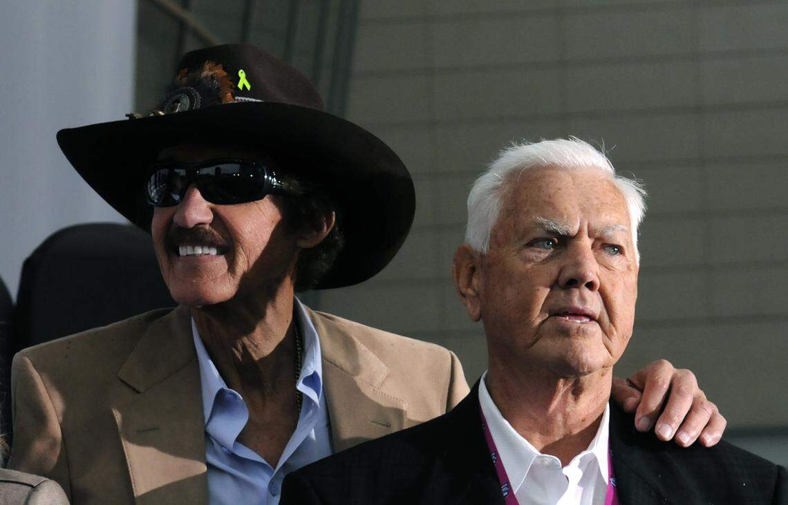 Richard Petty, left, and Junior Johnson in 2010 before their induction into Nascar Hall of Fame.