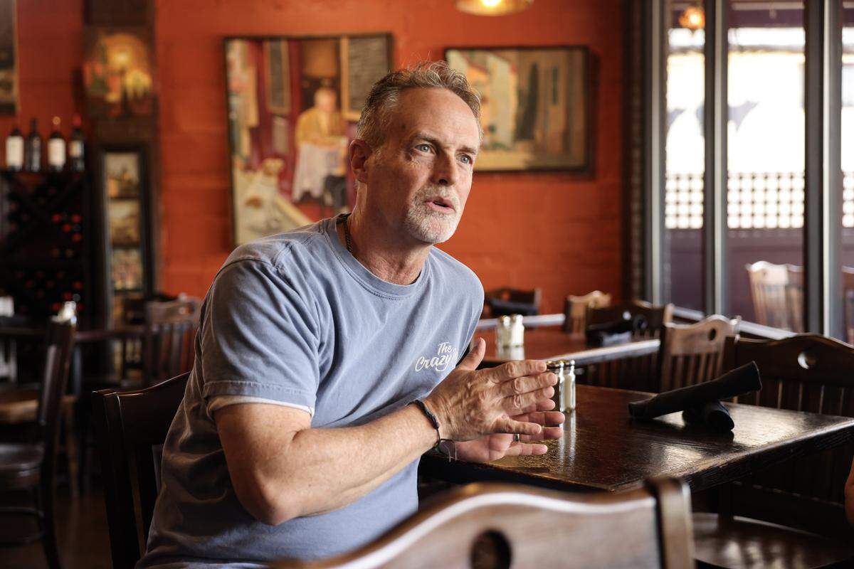 Robert McCrary, owner of The Crazy Pig, said traffic diversions on South Main Street in Davidson, North Carolina, have kept patrons from visiting his restaurant.