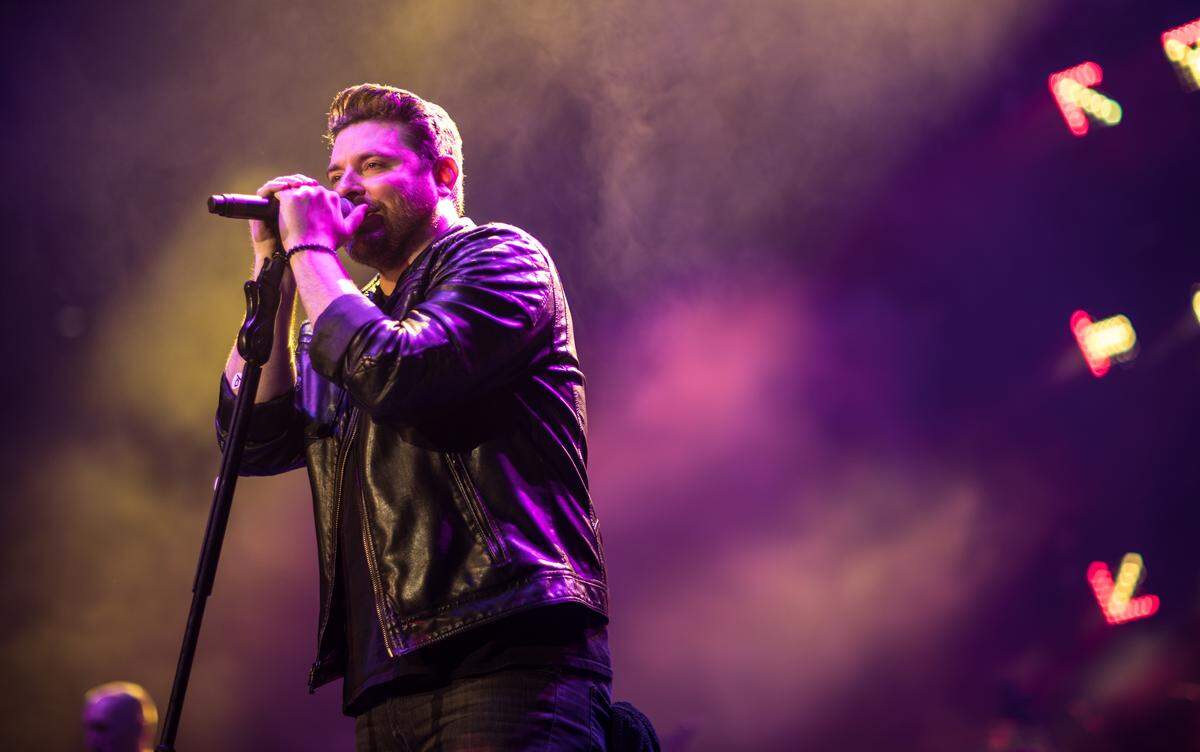 Chris Young, pictured here in a photo taken at a show in Kansas City, last appeared on the PNC Music Pavilion stage in 2014 when he opened for Dierks Bentley.