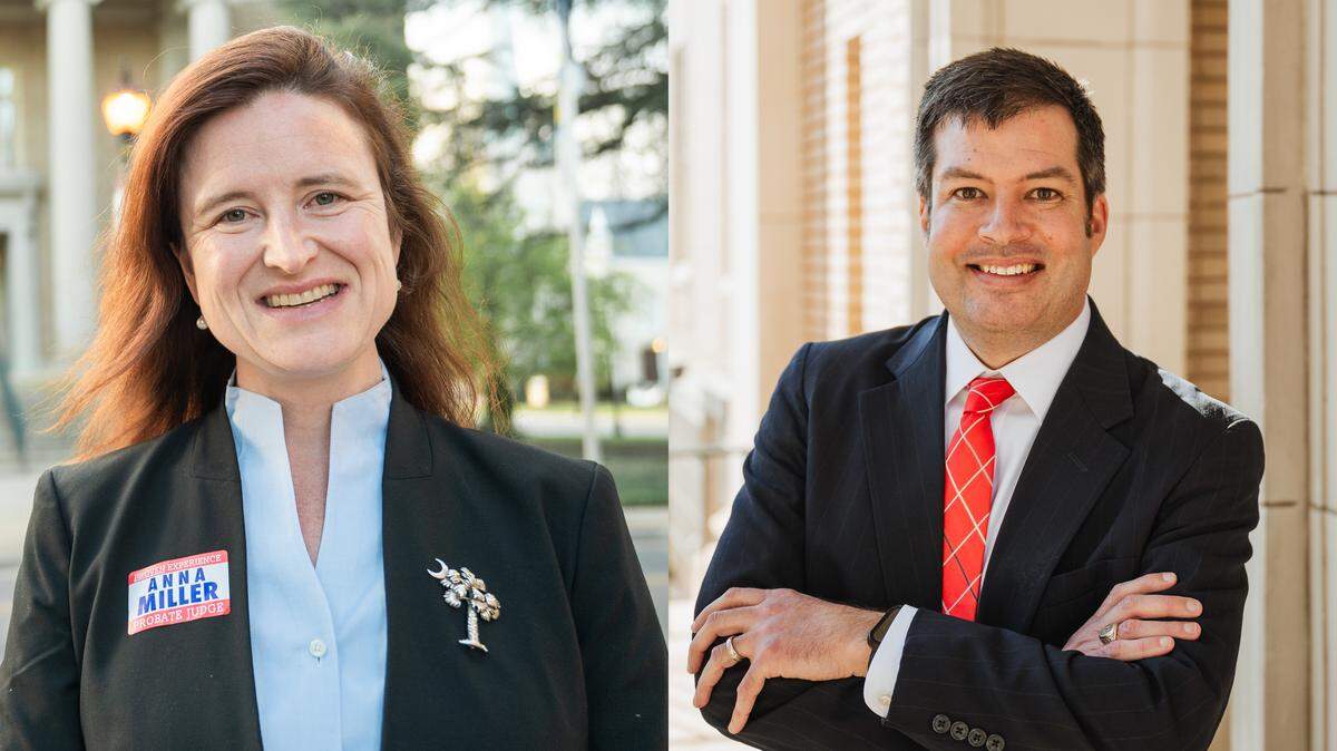 The candidates for probate judge in York County in the June 2026 Republican primary are Anna Miller, left, and Daniel Harshaw, right.