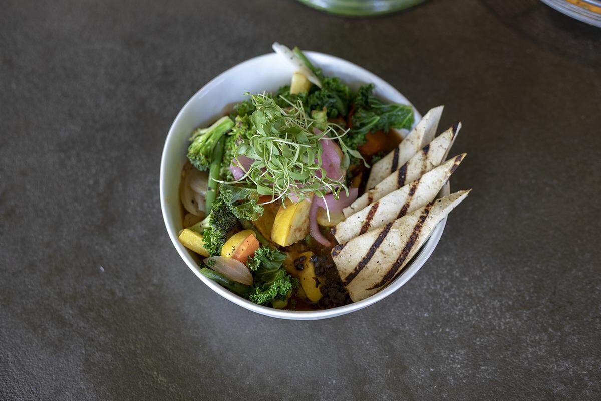 Fern, Flavors from the Garden’s vegan Buddha Bowl is $14, or $16 if you add white balsamic marinated tofu.