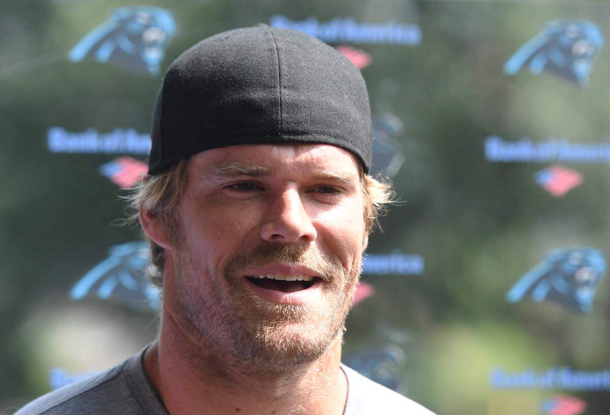 Carolina Panthers tight end Greg Olsen, 34, is a 13-year veteran and the oldest player on the team.