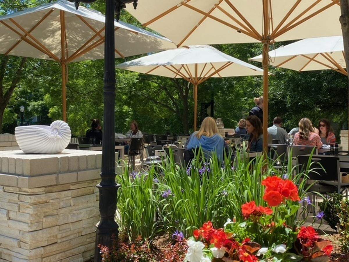 Enjoy a meal outdoors at Fish Market or other Fort Mill/Tega Cay patio spots.