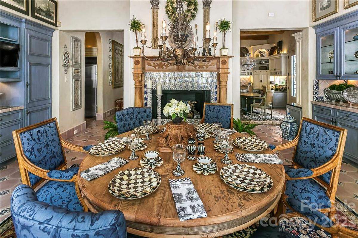 A dining area of the mansion is pictured.